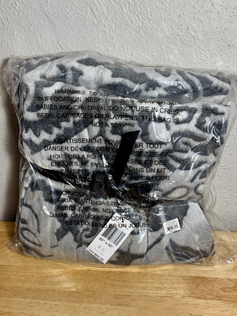 Vera Bradley Textured Throw Blanket in Java Galaxy Gray Tonal NWT 50" x 80"